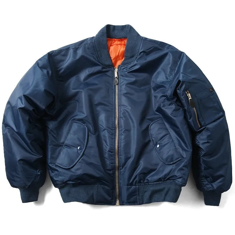 Men's loose fit pilot jacket in Army Green with cotton padding and double-sided wear-resistant nylon construction