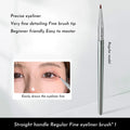 Bent head eyeliner brush with angled design for under eye and tear trough makeup application