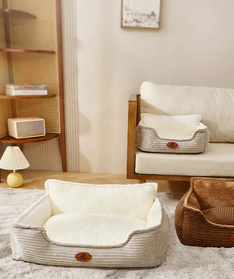 Universal washable pet kennel bed for small and medium dogs, Coffee colour, 50x60cm