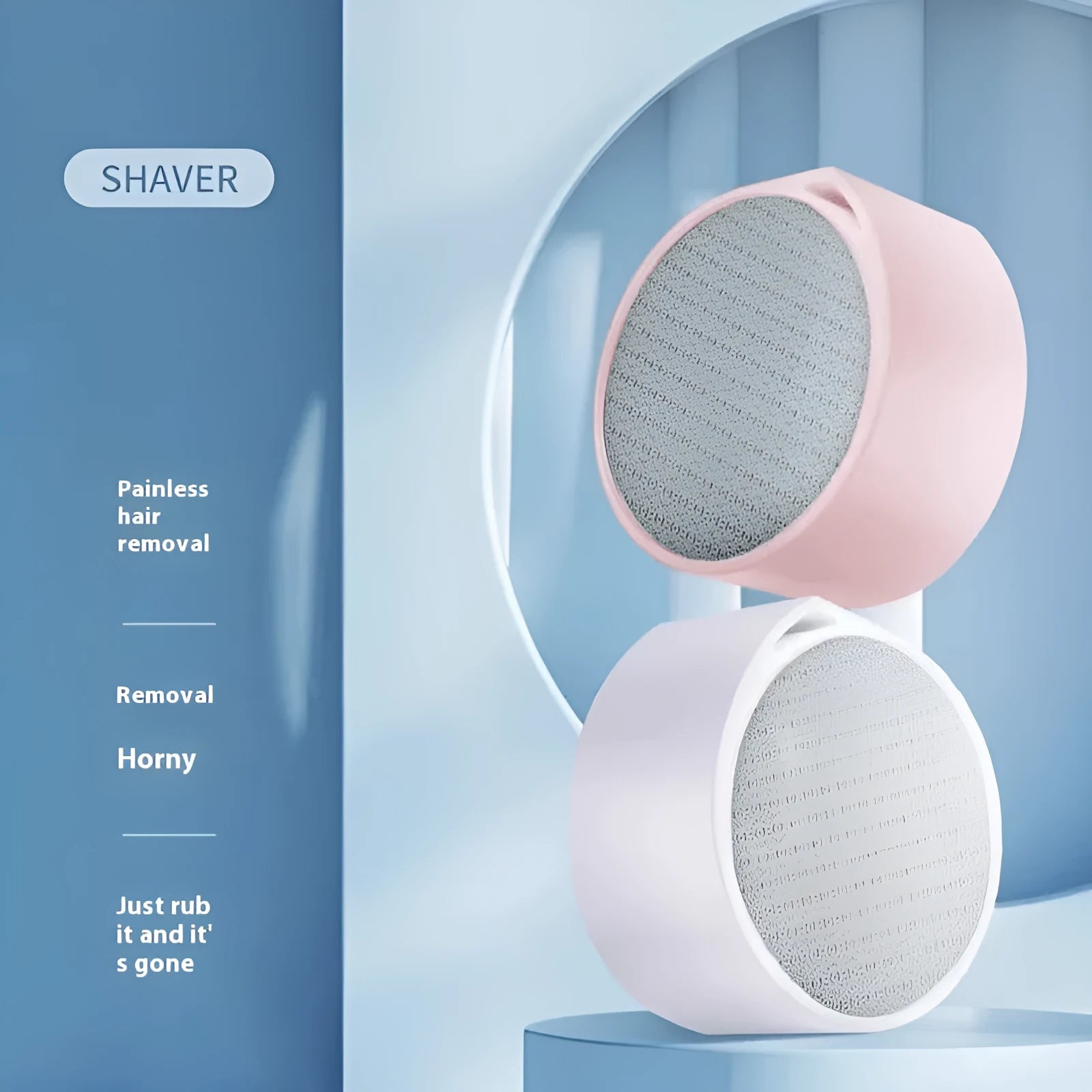A 2-in-1 style nano glass epilator hair removal device made of white plastic.