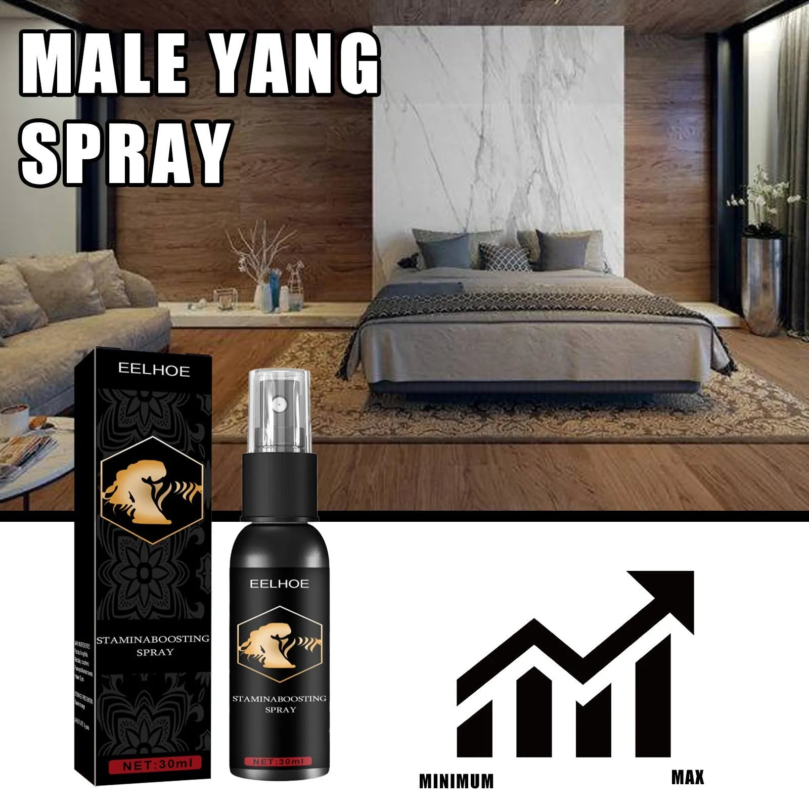 Men's body moisturizing massage spray treatment oil 30ml bottle front view