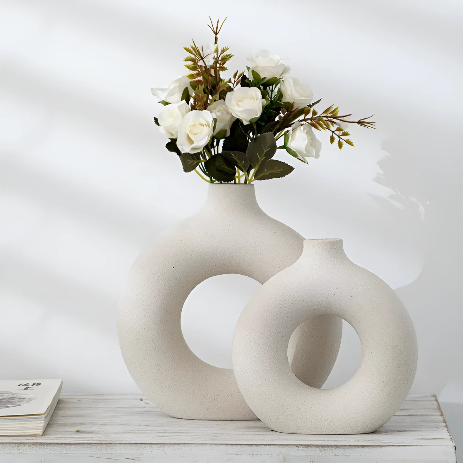 Frosted particle biscuit vase unglazed porcelain flower arranging device in modern style