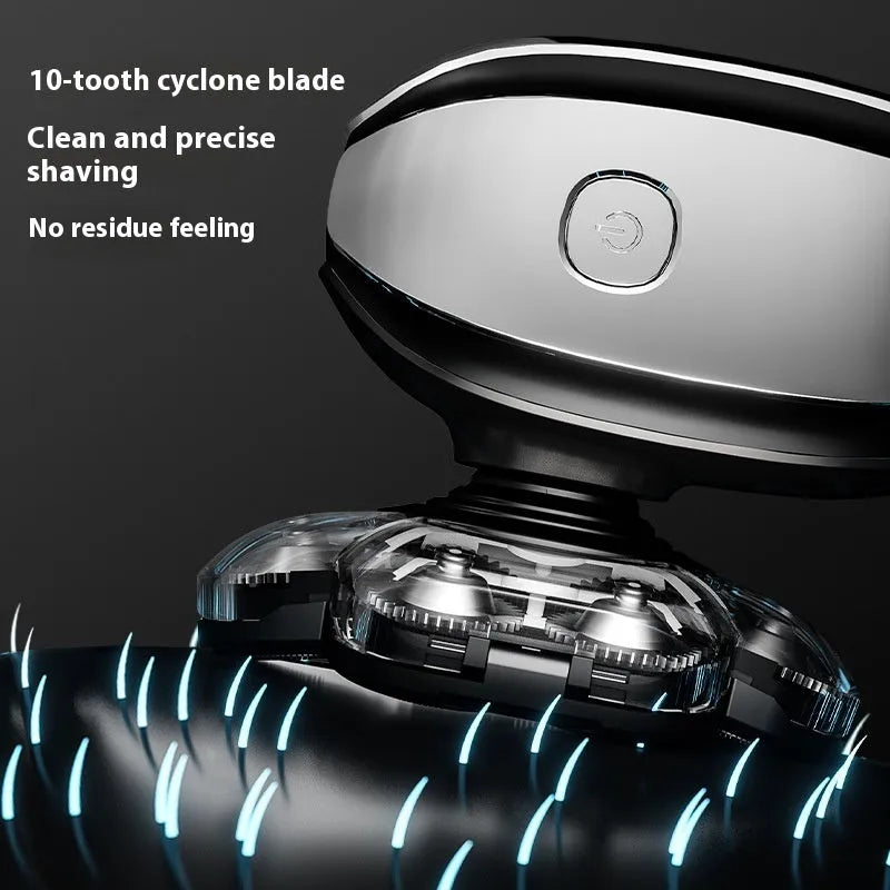 Black 6-in-1 multifunctional hair clipper set with attachments including shaver, trimmer, and combs