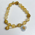 Citrine crystal flower tassel bracelet for women, handmade original design