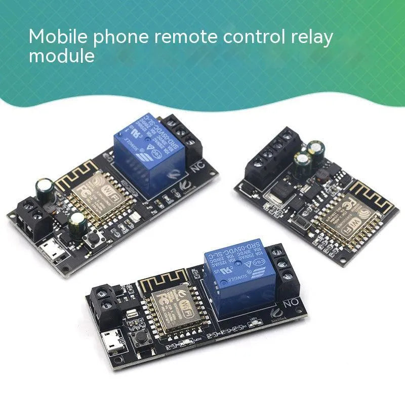 Mobile phone remote control relay module with smart home app support, DC5V and wide voltage options