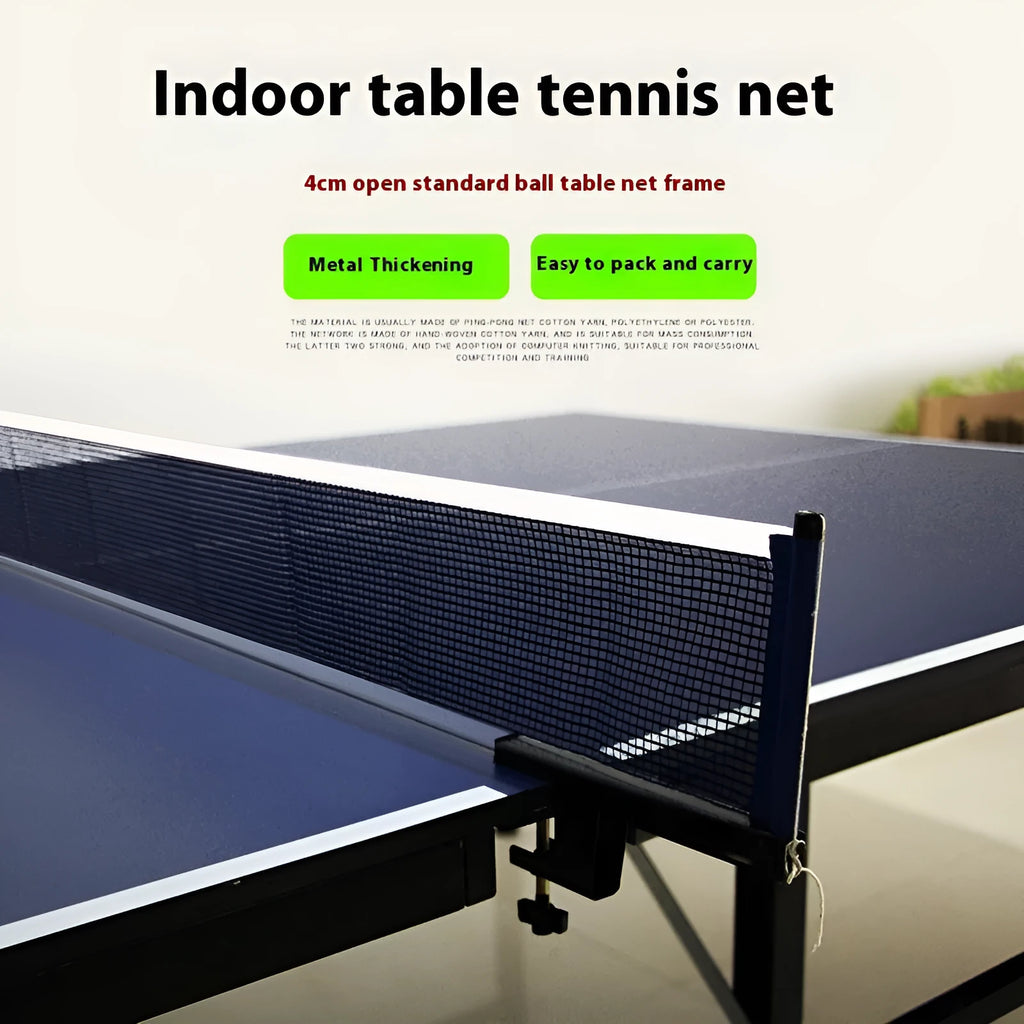 Table tennis post set with universal large clip and thickened frame for indoor table tennis practice