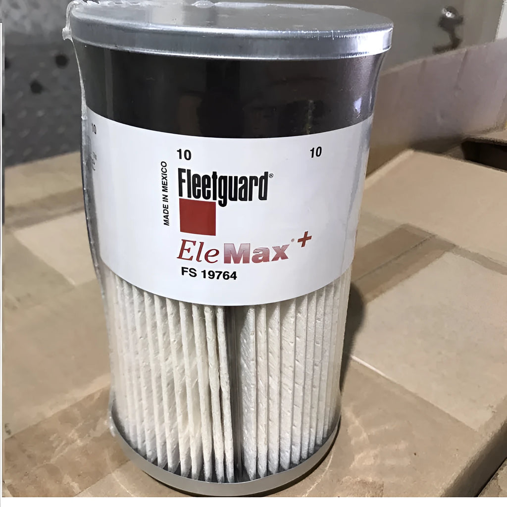 FS19764 diesel fuel filter for generator sets showing 10mm connections.