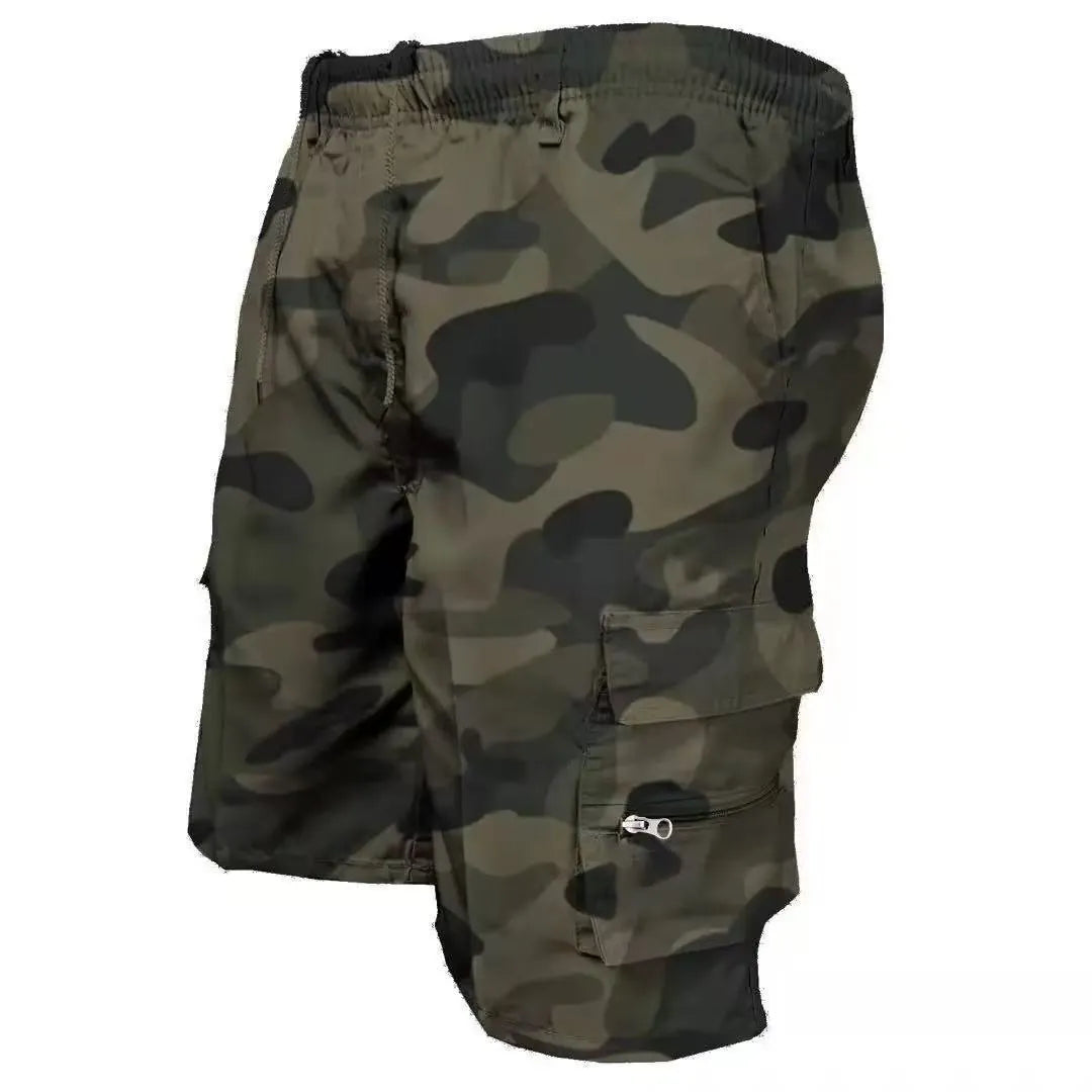 Men's loose casual work trousers in polyester, available in black, khaki, and army green, sizes S to 3XL