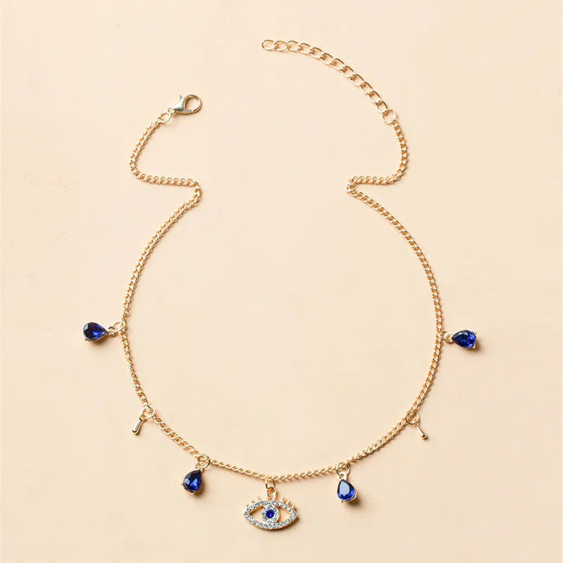 Gold plated Devil's Crystal necklace on alloy chain with electroplating finish, adjustable from 21-50cm