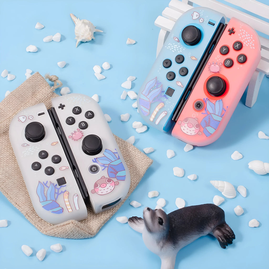 Nintendo Switch OLED Submarine Exploration TPU PC protective case cover with two-layer construction