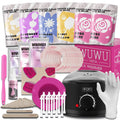 WUWUVISTA 56 piece professional waxing kit with black wax warmer, wax beads, applicators, and aftercare products