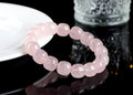 Pink crystal barrel bead bracelet with 11x12mm geometric beads and grinding treatment