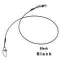 Steel wire double buckle fishing pins in green, black, and red colours showing 54cm length