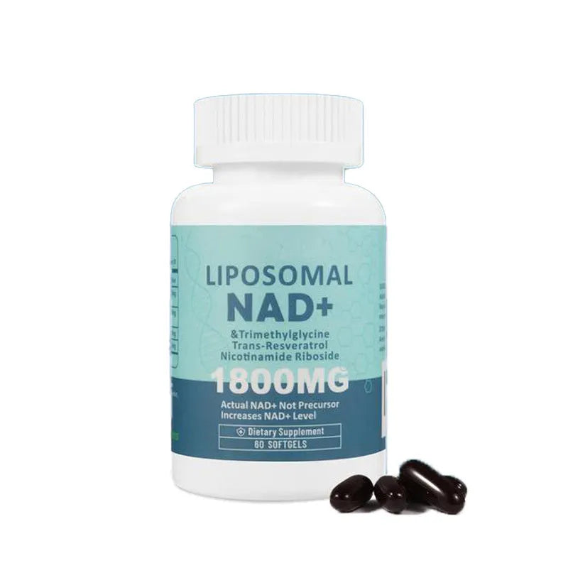 Bottle of nicotinamide mononucleotide NMN gel capsules dietary supplement showing 60 or 120 count option.