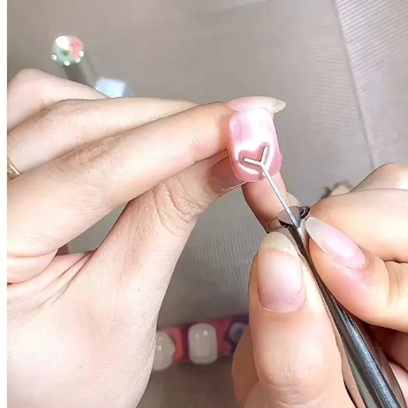Manicure magnet suction love cat eye series tool with 9x30mm cylindrical magnet and Y-shaped metal bracket