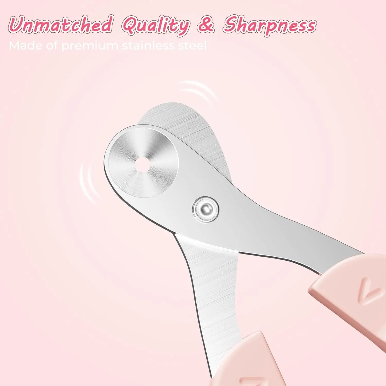 Blue pet nail clipper with a round guide hole and non-slip handle