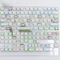 Full set of white PBT keycaps with cute puppy sublimation design for mechanical keyboards