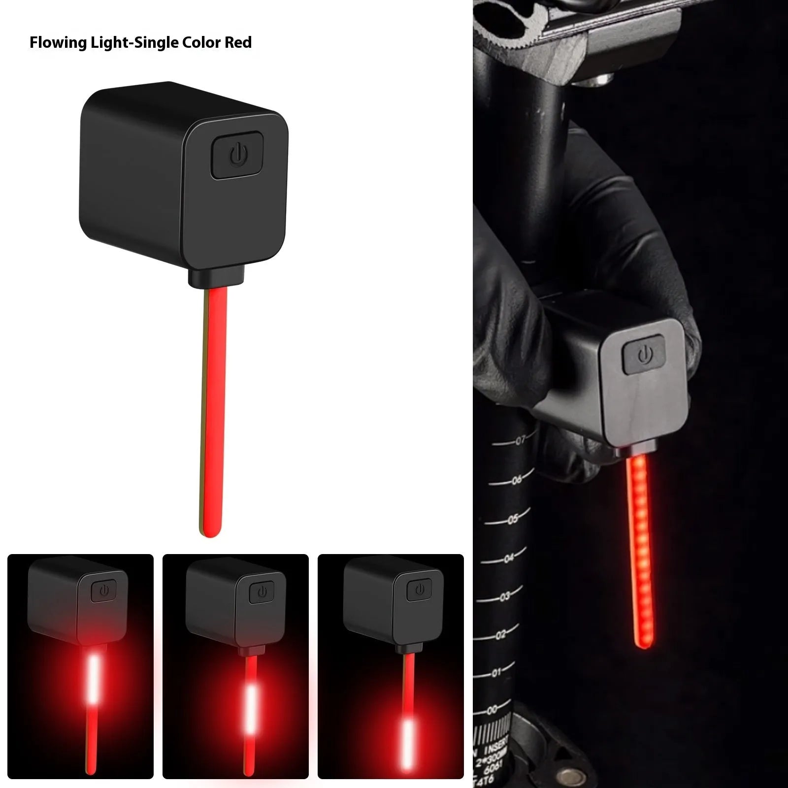 Bicycle running water plug taillight night riding safety indicator lamp attached to seat tube