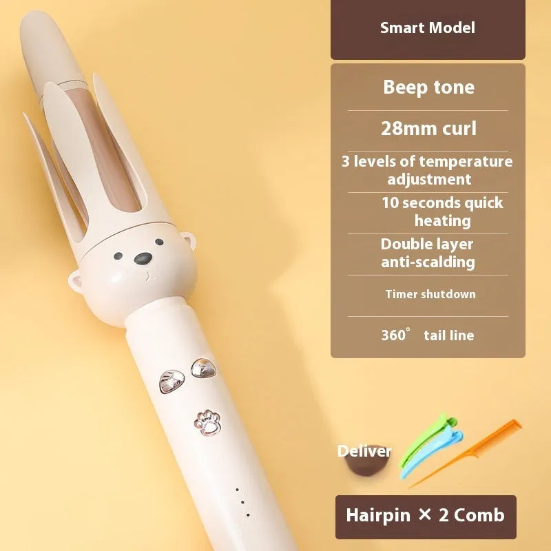 Beige FS-H208 automatic hair curler with negative ion feature and wired power supply for styling
