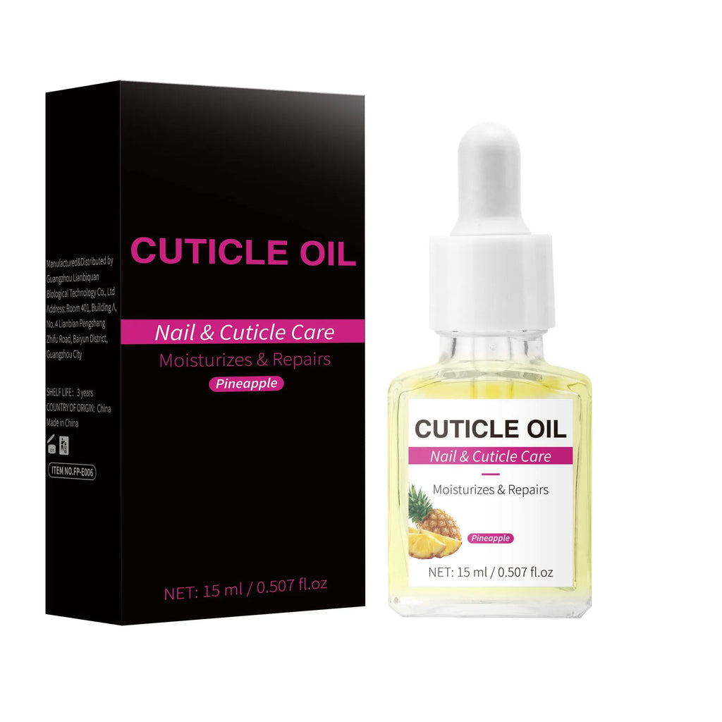 15ml nail cuticle oil bottle with soft applicator brush for cuticle moisturisation