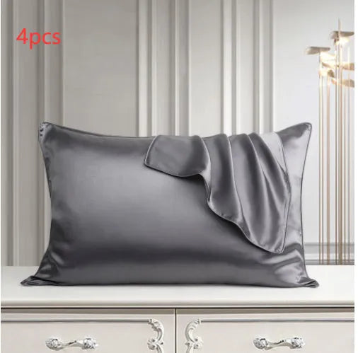 100% mulberry silk pillowcase 48x74cm palace luxury style with inlaid rope edge in champagne gold