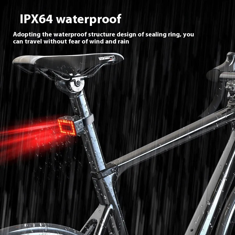 Bicycle radar taillight with millimeter wave detection showing dual mounting brackets