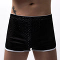 Men's knitted three-point boxers in a cotton nylon blend, shown in a solid colour on a mid-waist fit.