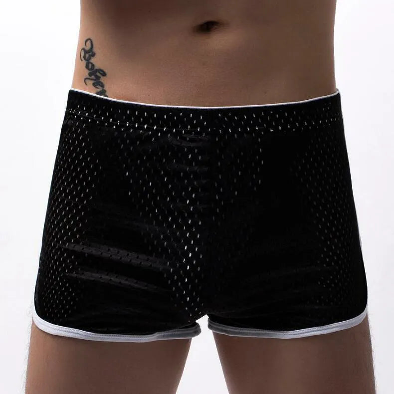Men's knitted three-point boxers in a cotton nylon blend, shown in a solid colour on a mid-waist fit.