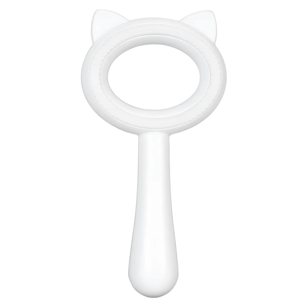 Double-sided pet grooming brush with comfortable handle for cats and dogs