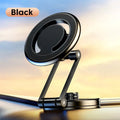 Telescopic folding car phone holder with magnetic suction dashboard attachment