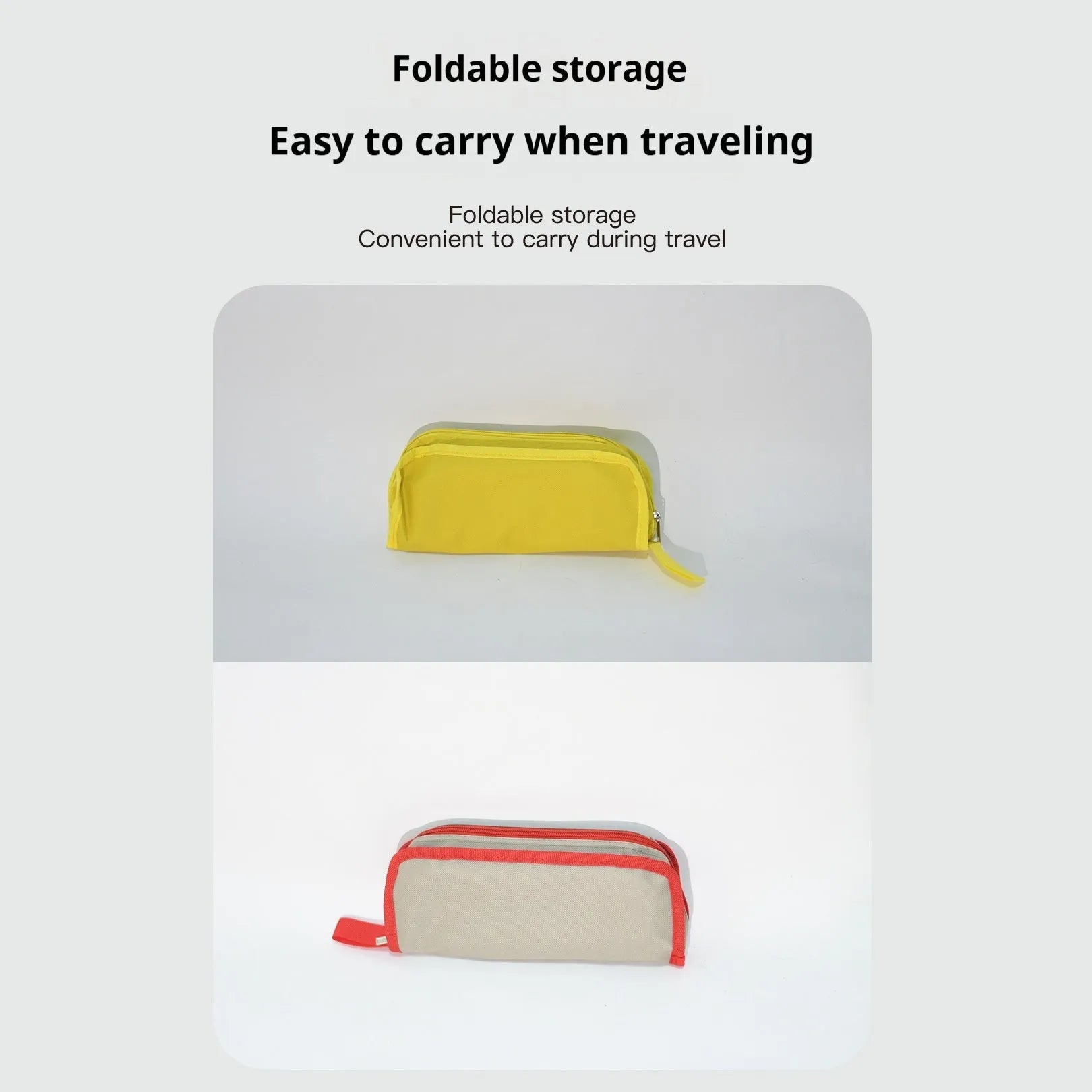 Outdoor foldable camp stool in Oxford cloth showing compact folded design