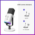 Dynamic noise reduction microphone in black, pink or white colour with matching bracket and included cables
