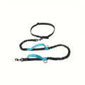 Hands-free dog leash with durable nylon construction and adjustable black waist belt for running and walking