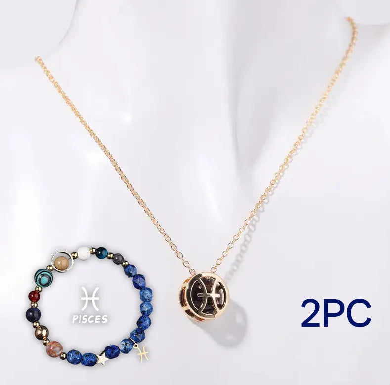 Natural stone beaded necklace and bracelet set in multicolour, twelve style options, smooth beads