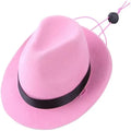 Wool felt mini sun hat for pets in black, brown, pink, or red with 155cm diameter.