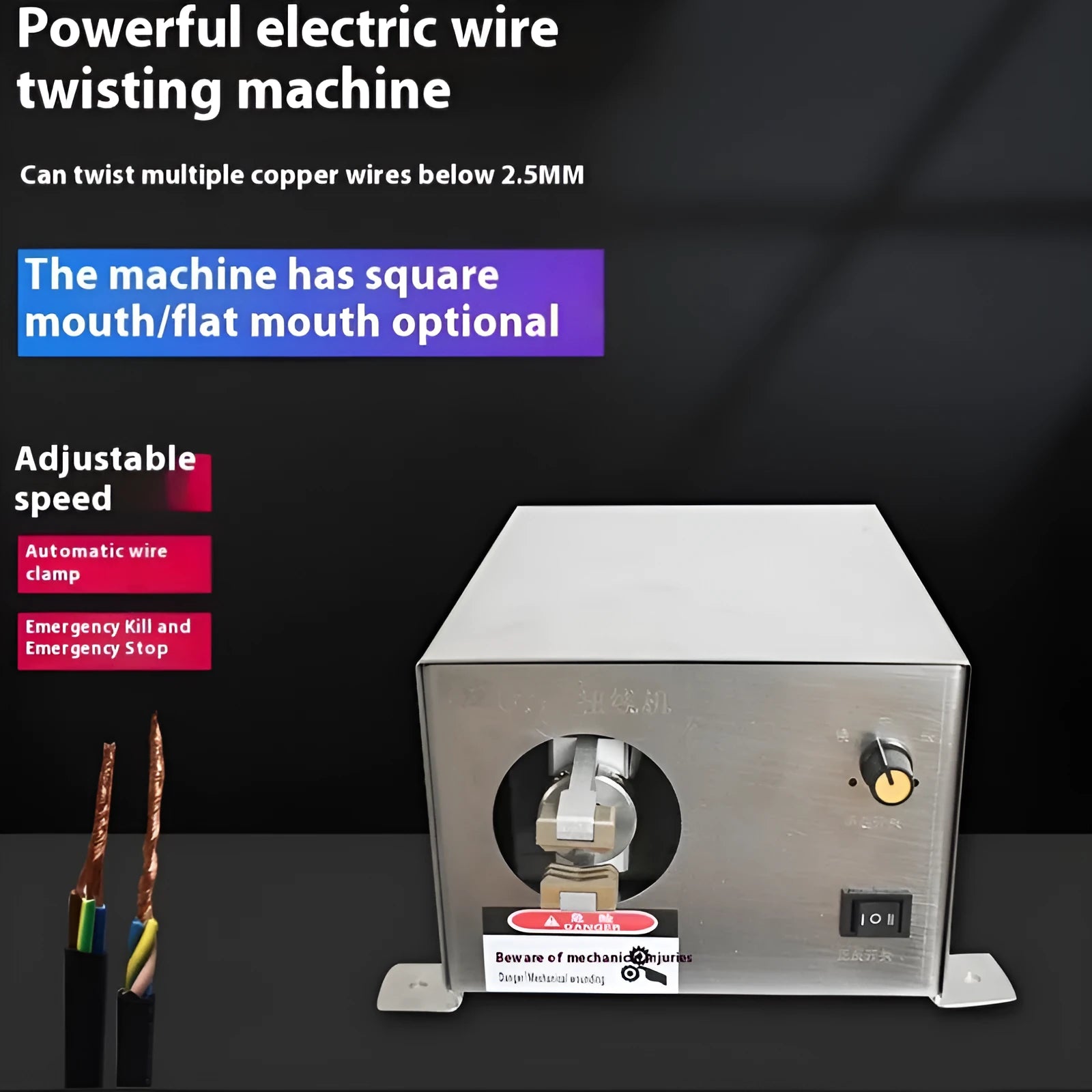 Multi-strand copper core wire twisting machine with flat nozzle for enameled wire stranding