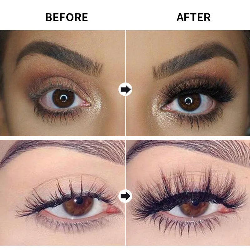 Black waterproof curling mascara with sweat-resistant smudge-proof formula in packaging