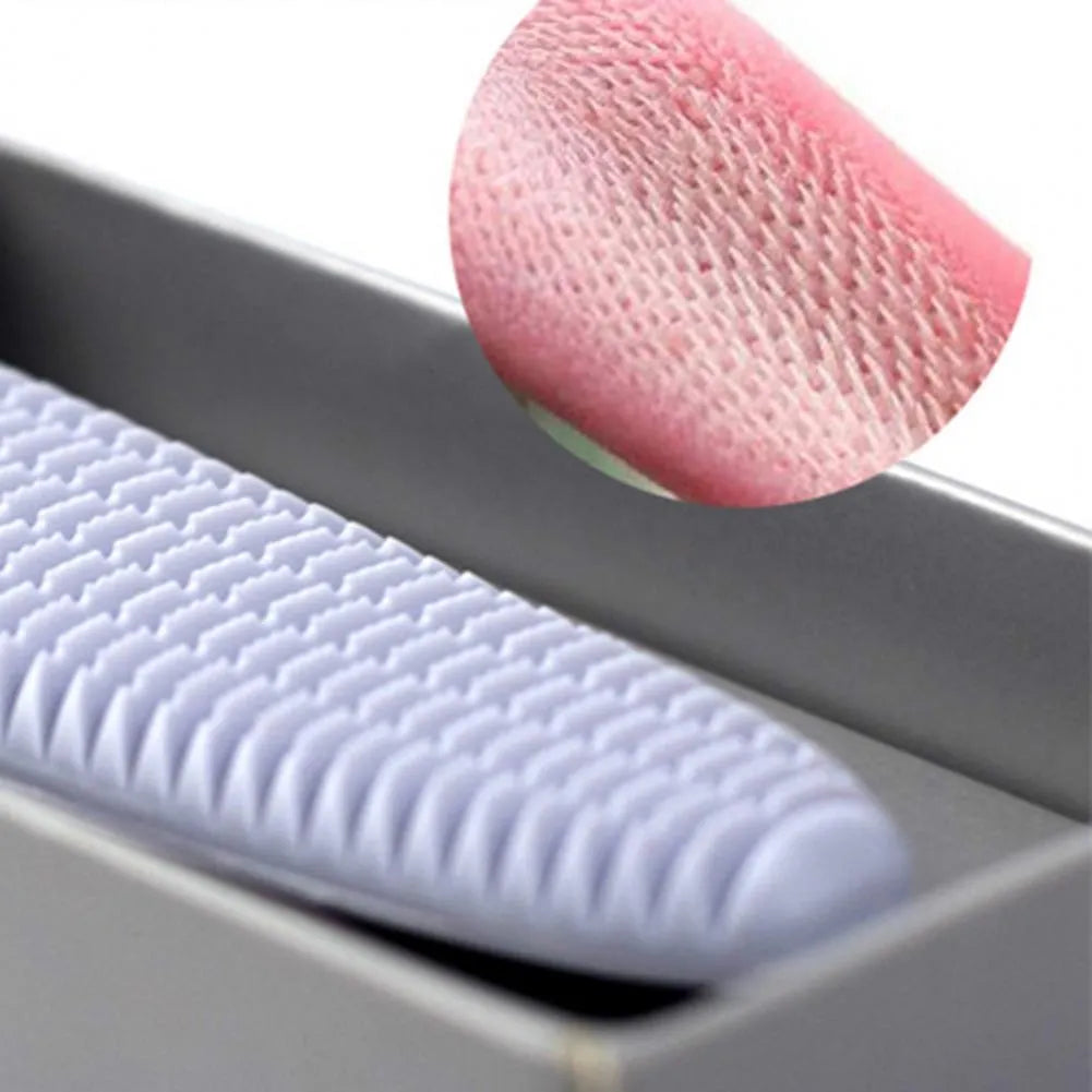 Gray ABS cat comb with tongue massage surface and ergonomic handle