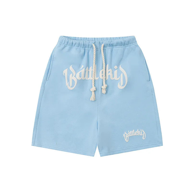 Cotton blend cropped sweatpants in loose hip hop street style available in multiple colours