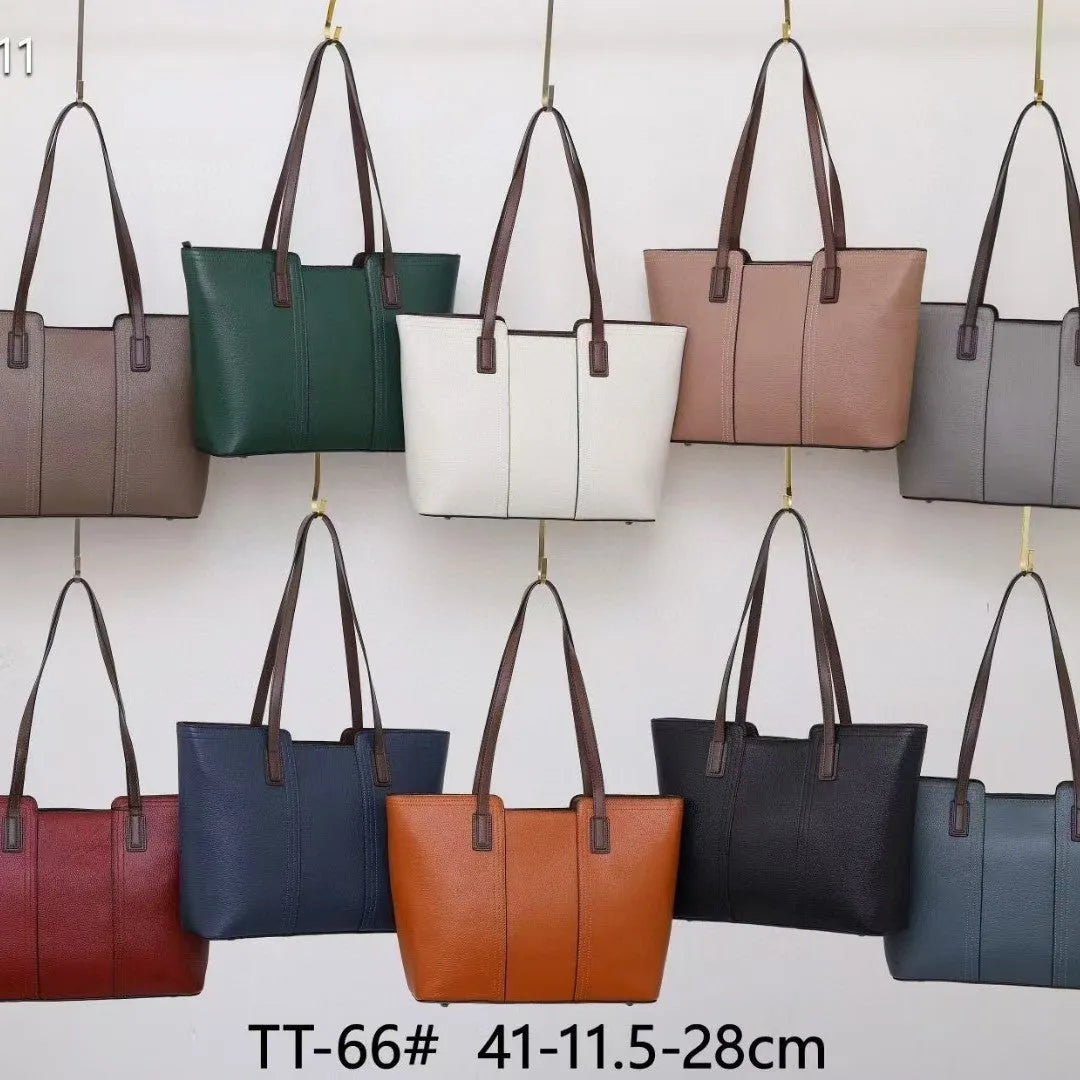 Genuine leather women's commuter shoulder bag with internal phone pocket in urban simplicity style