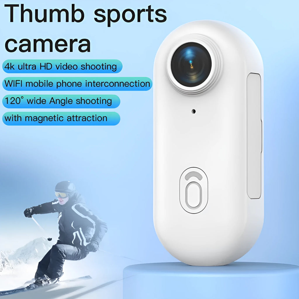 H88 4K mini action camera in black with magnetic mount and waterproof case