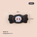 Small plush cat teaser toy with wand and colourful attachments for feline play
