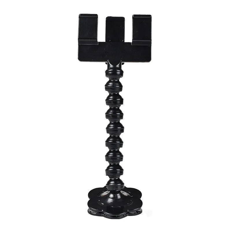 Black pet photography clip with treat holder and phone mount on white background