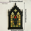 Black wooden gothic style door frame wall mounted storage rack pendant decoration