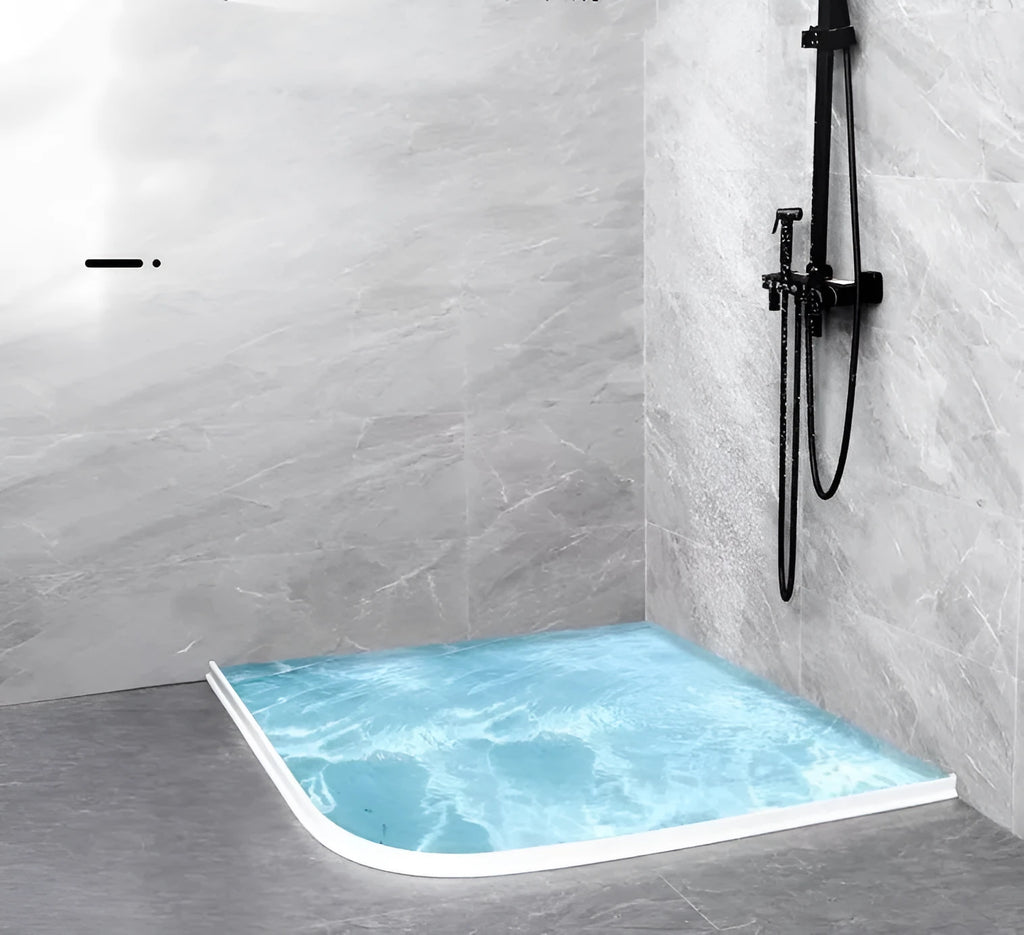 TPE silicone bathroom waterproof strip in black, white and grey colours for shower room sealing