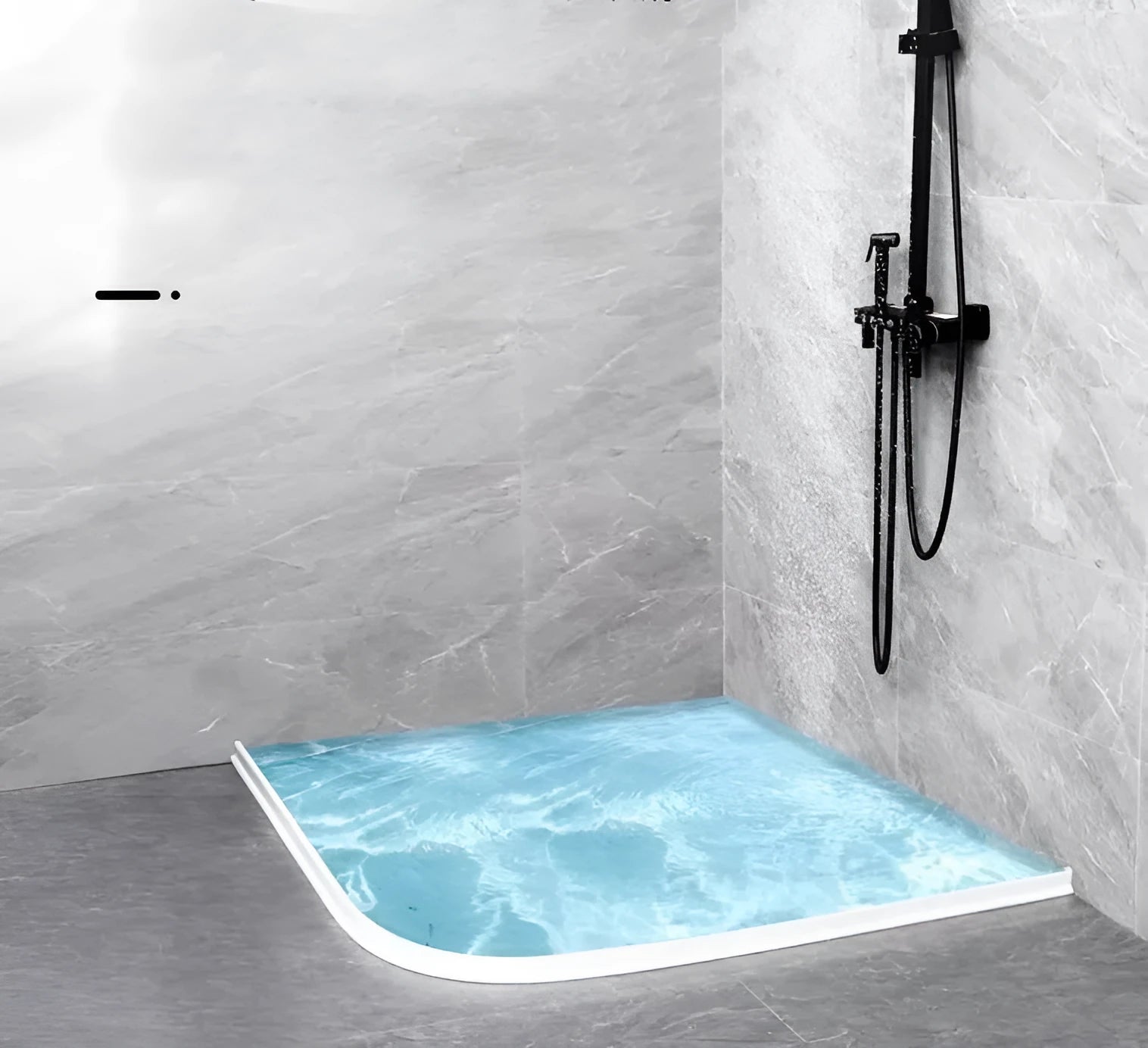 TPE silicone bathroom waterproof strip in black, white and grey colours for shower room sealing