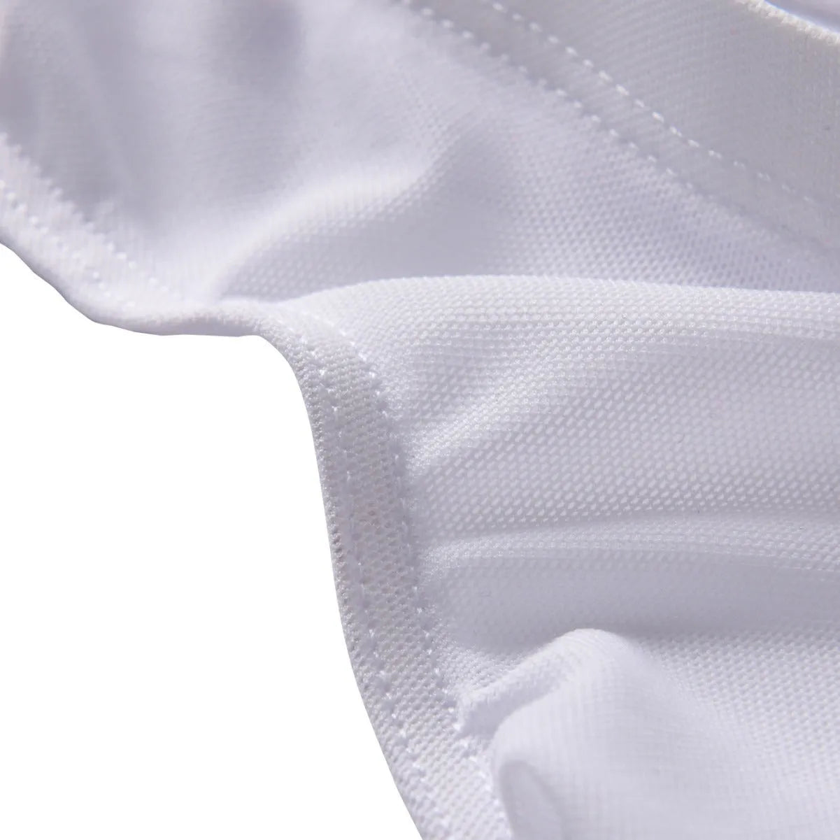 Men's black ice silk nylon briefs with low waist triangular cut showing quick-drying fabric texture