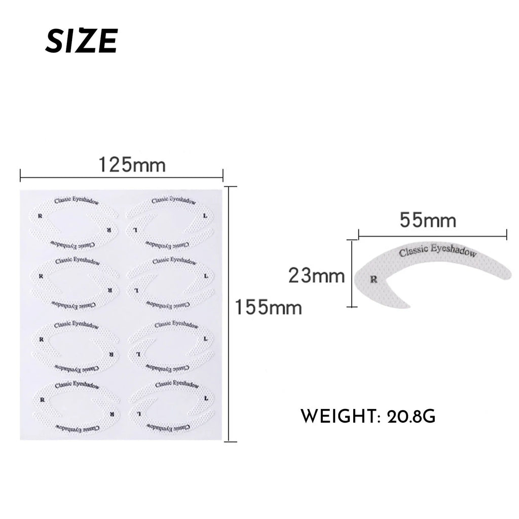 Four reusable eyeliner stencil templates for makeup application including wing and cat-eye designs