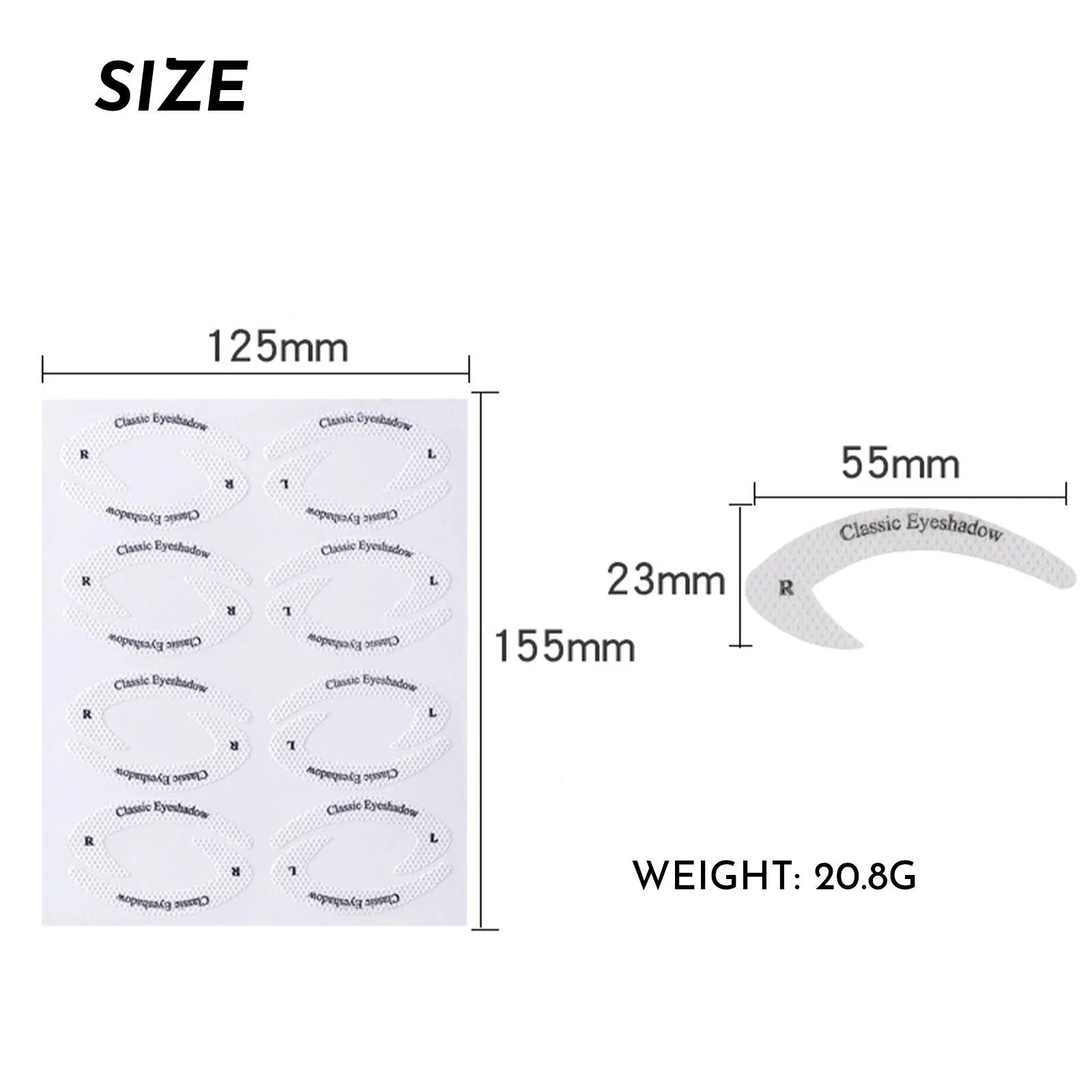 Four reusable eyeliner stencil templates for makeup application including wing and cat-eye designs