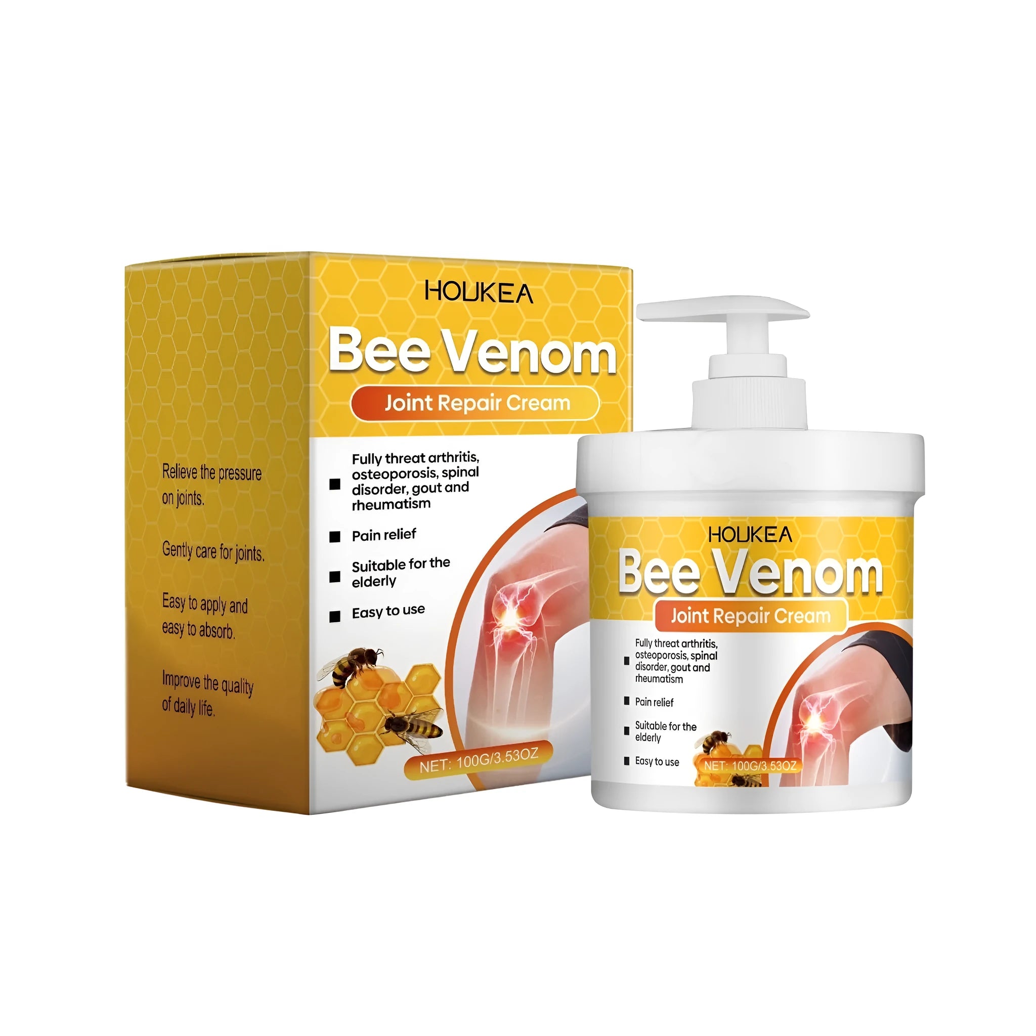 100g joint repair cream with bee venom and chamomile in a white container